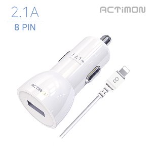 차량용 충전기 USB1구 2.1A(8 PIN)MON-CC1-211-8P