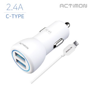 차량용 충전기 USB 2구 2.4A(C-TYPE)MON-C4-242-CP