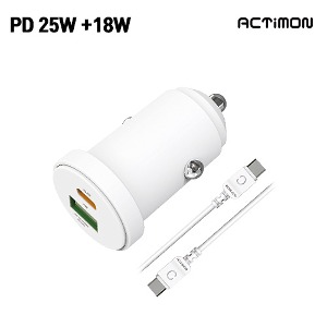 차량용 PD 25W 초고속 + 18W 고속 충전기 (C+USB)( C to C)MON-CAR-PD25W-CU