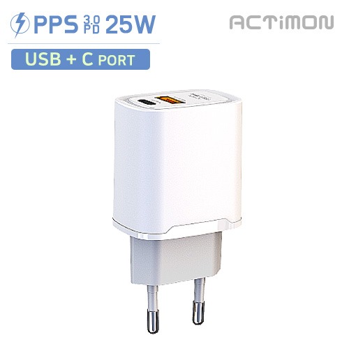 가정용 PD 25W 초고속 2포트 충전기(USB+C) MON-PD25W-CU