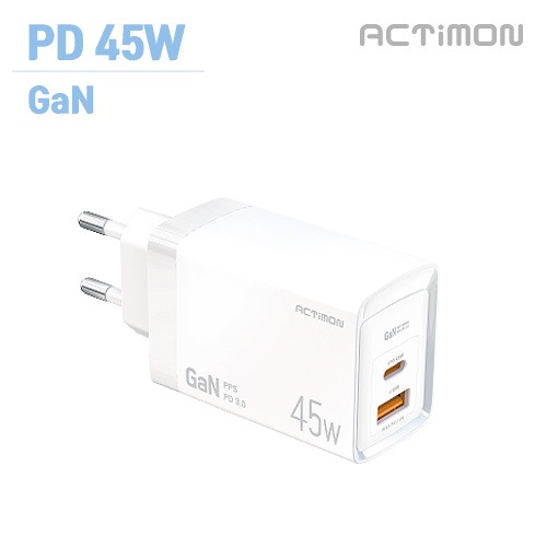 가정용 GaN 지원 PD 45W 초고속 충전기 (C+USB) MON-PD45W-HC7