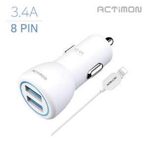 차량용 충전기 USB 2구 3.4A(8 PIN)MON-CC1-342-8P